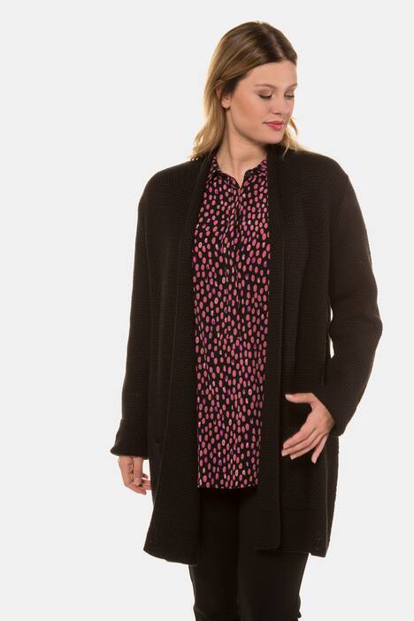 Cardigan, Strukturstrick, Classic, Wollmix, selection