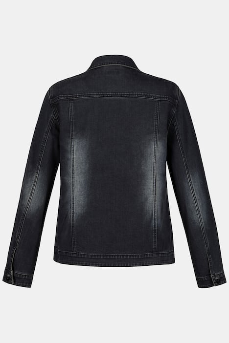 Jeansjack, licht voorgewassen, sierkralen