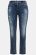 Seam Detail Curvy Fit Distresed Stretch Cotton Jeans
