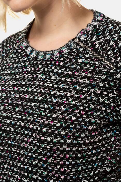 Pullover, Strukturstrick, Schulter-Reißverschluss