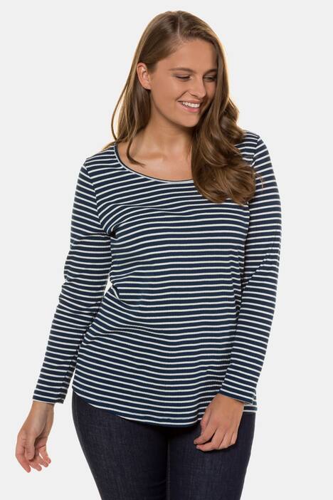 Shirt, Ringel, Slim, Rippjersey, Biobaumwolle