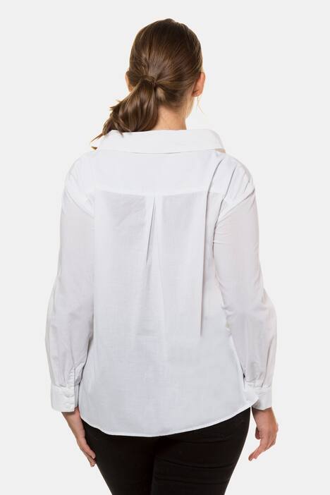 Hemdbluse, asymmetrischer Kragen, Knopfleiste versetzt