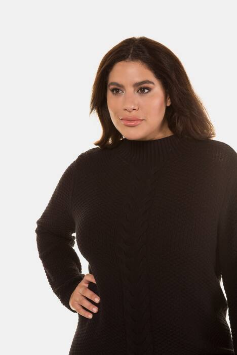 Pullover, Feinstrick, Zopfmuster vorne, Langarm