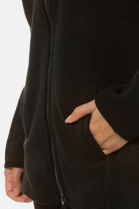 Strickfleece-Jacke, Farndruck, Stehkragen