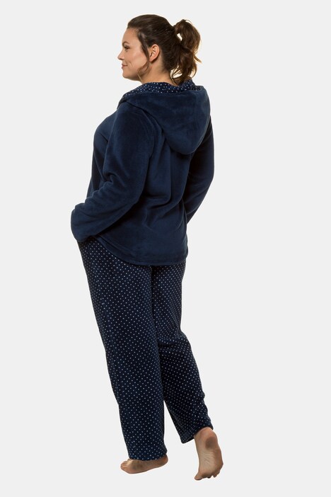 Homewear-Anzug, Tupfen, Kapuze, kuschelweich