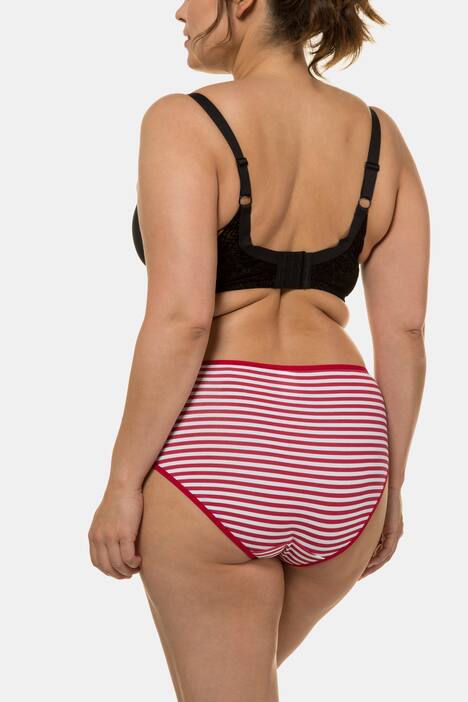 Slips, 5er-Pack, Ringel / rot / weiß