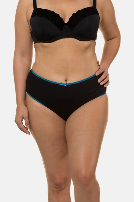Slips, 5er-Pack, schwarz, bunte Bündchen