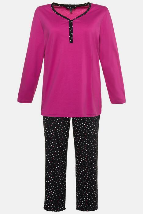 Pyjama, Herzmuster, reine Baumwolle, bis Gr. 66/68