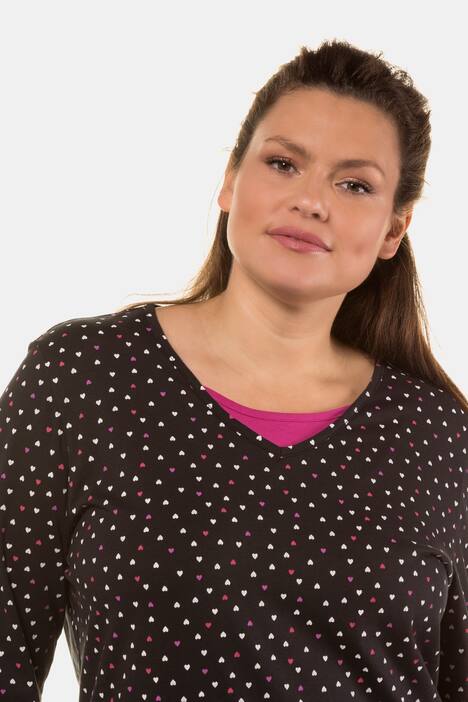 Bigshirts, 2er-Pack, Pink/Herzmuster, bis Gr. 66/68