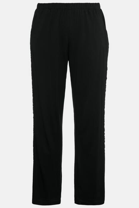 Homewear-Hose, seitlicher Spitzeneinsatz, Modalmischung