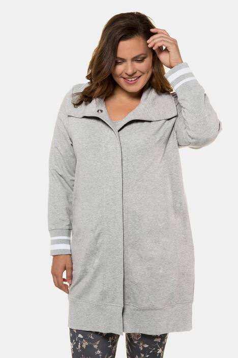 Snap Front French Terry Stretch Knit Lounge Jacket