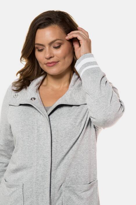 Snap Front French Terry Stretch Knit Lounge Jacket