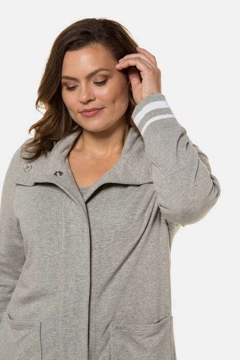 Snap Front French Terry Stretch Knit Lounge Jacket