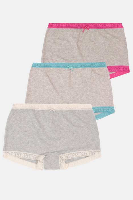 Pantys, 3er-Pack, elastische Spitzenbündchen