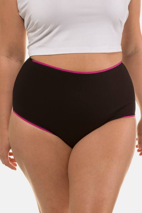 Taillenslip, 3er-Pack, bunte Mäusezähnchen-Kanten