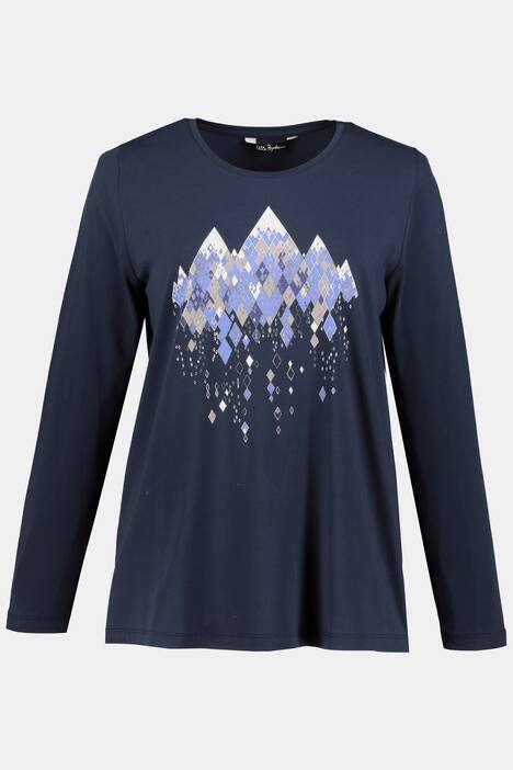Shirt, Metallic-Gipfelmotiv, Classic, Elasthan