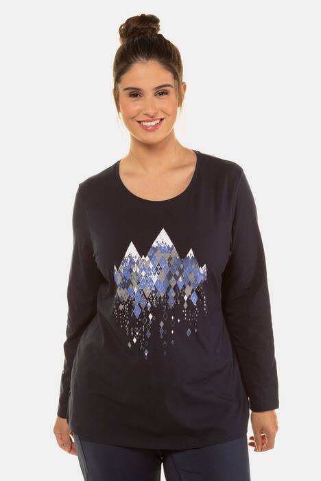 Shirt, Metallic-Gipfelmotiv, Classic, Elasthan