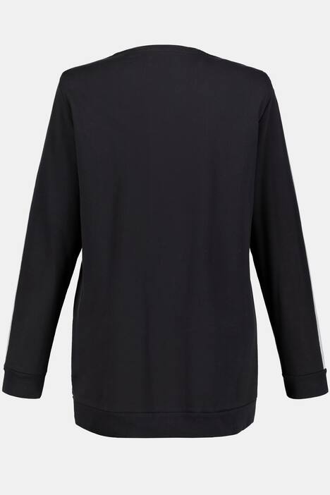 Sweatshirt, Blüten-Stickerei, Pailletten-Schriftzug