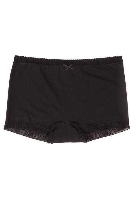 2 Pack of Lace Trim Boyshorts Panties - Black, White