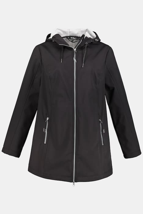 Fleece Lined Softshell Hooded Stretch Jacket