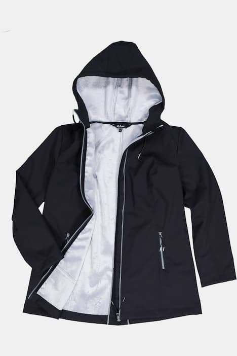 Fleece Lined Softshell Hooded Stretch Jacket