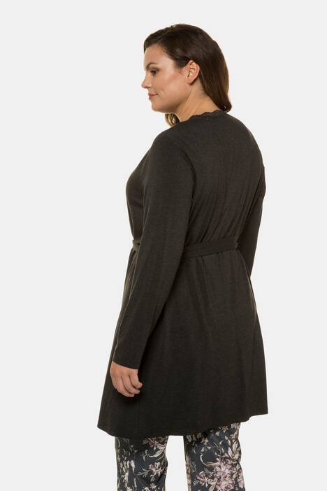 Homewear-Cardigan, Spitzenausschnitt, Gürtel, Elasthan
