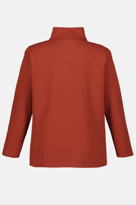 Textured Oversized Fit Stretch Knit Turtleneck