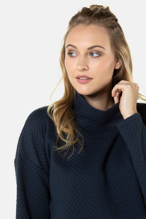 Sweater, Struktur, Oversized, Stehkragen