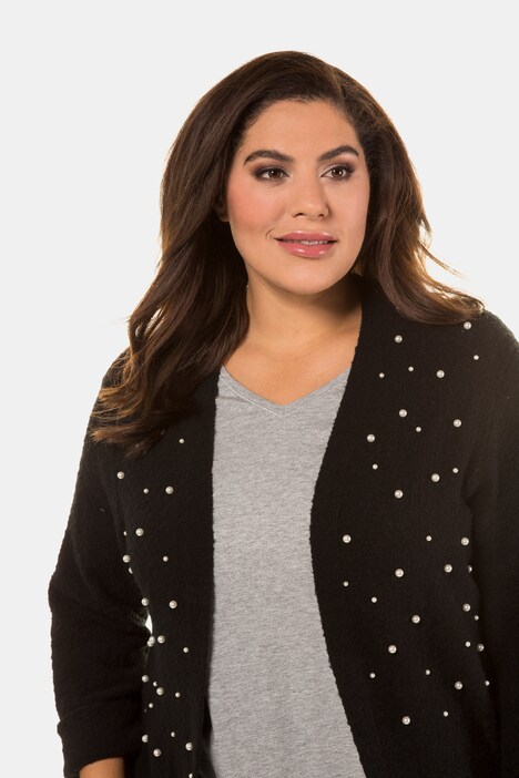 Cardigan, open model, sierkralen