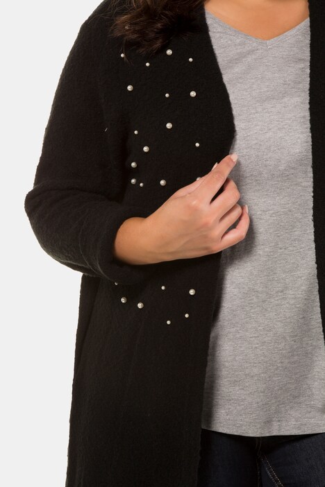 Cardigan, open model, sierkralen