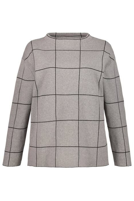 Jacquard Check Long Sleeves Sweater