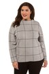 Jacquard Check Long Sleeves Sweater