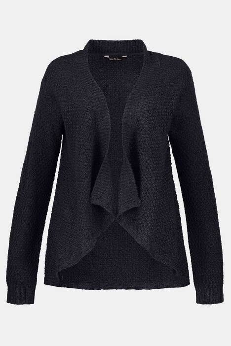 Strickjacke, offene Form, Pailletten