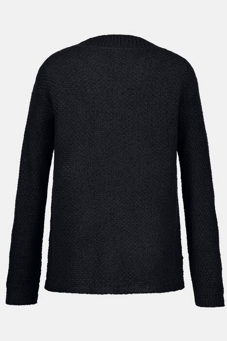 Strickjacke, offene Form, Pailletten