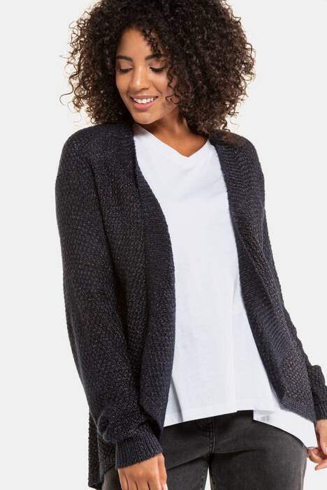 Strickjacke, offene Form, Pailletten
