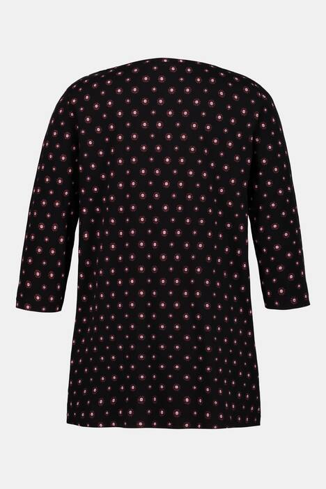 Shirt, gemustert, A-Linie, Biesen, 3/4-Arm