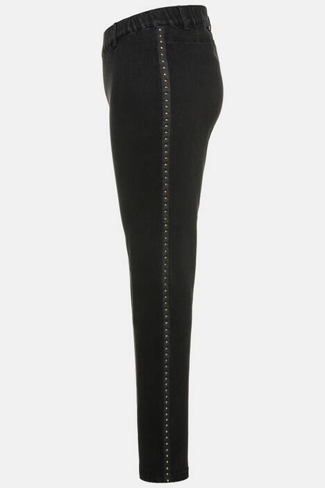 Side Seam Stud Striped Sienna Fit Stretch Jeggings