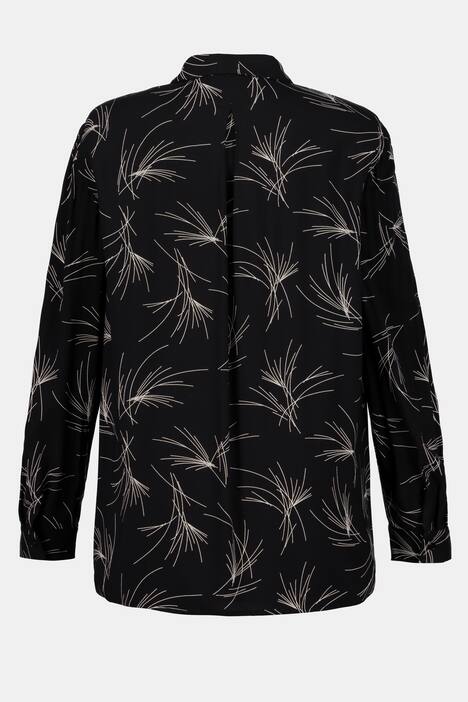 Bluse, grafisches Muster, A-Linie, Langarm