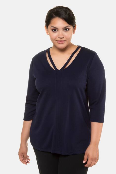 Shirt, Zierband-Ausschnitt, Classic, 3/4-Arm