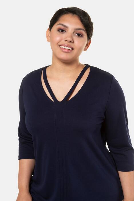 Shirt, Zierband-Ausschnitt, Classic, 3/4-Arm