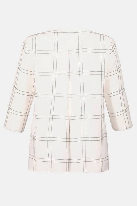 Blouse, classic, ronde hals, rechte 3/4 mouwen