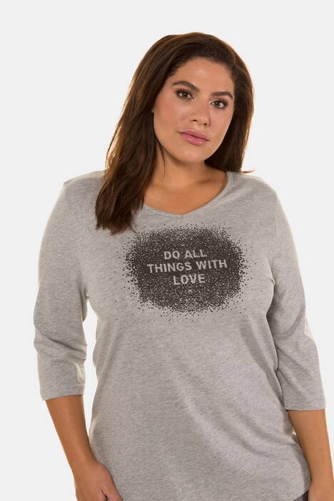 Shirt, Statement-Schaumdruck, Regular, 3/4-Arm