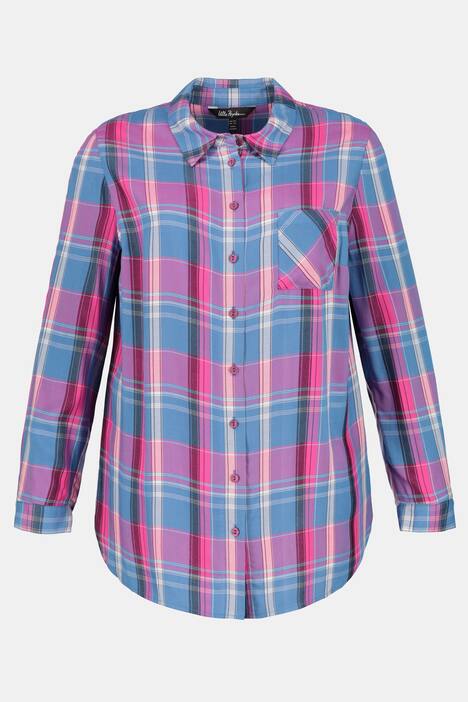 Karobluse, Hemdkragen, Regular, gerundeter Saum