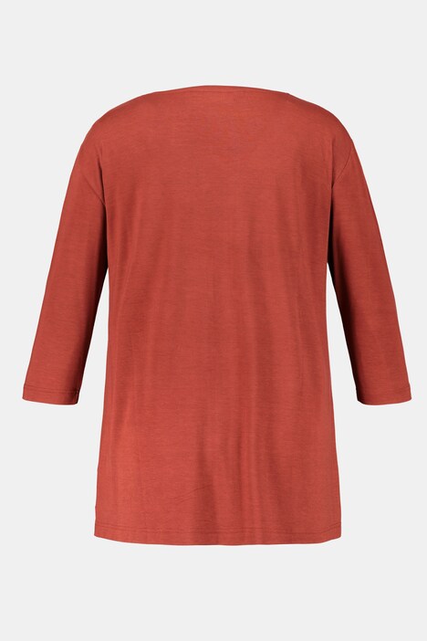 Rich Metallic Piping Oversized Fit Stretch Knit Top