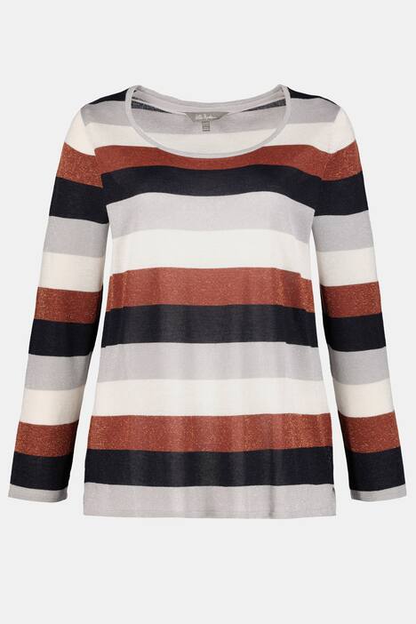 Pullover, Metallic-Streifen, Classic, Feinstrick