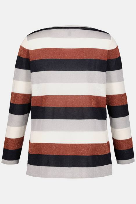 Pullover, Metallic-Streifen, Classic, Feinstrick