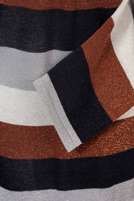 Pullover, Metallic-Streifen, Classic, Feinstrick