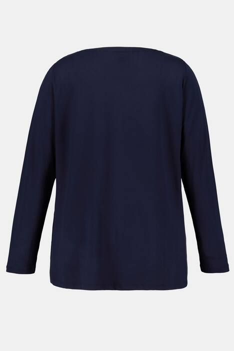 Shirt, Blütenmotiv, Classic, Metallic-Streifen