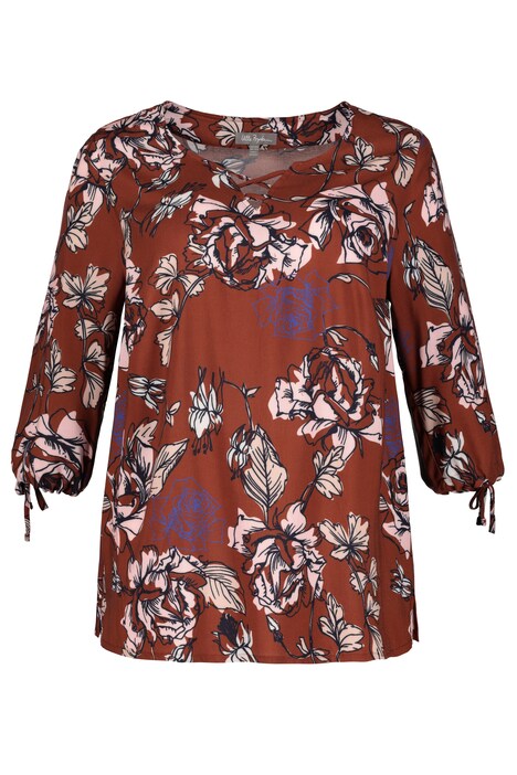 Stunning Floral Print Crossover Strap Blouse