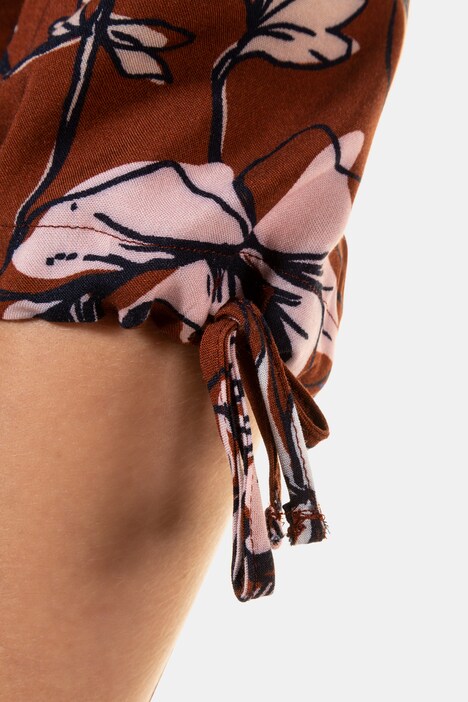 Stunning Floral Print Crossover Strap Blouse
